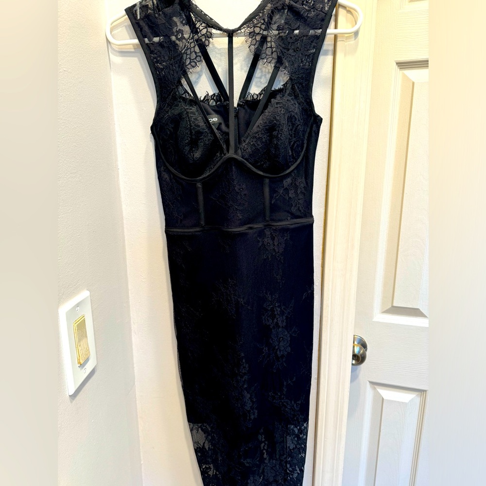 Black Lace Evening Dress